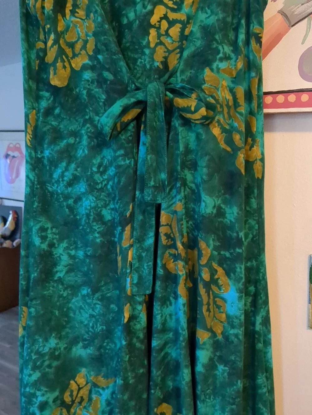 ‼️ HIBISCUS COLLECTION Batik Dress Sz S Boho Hawaiian  Sleeveless Midi - Picture 6 of 6